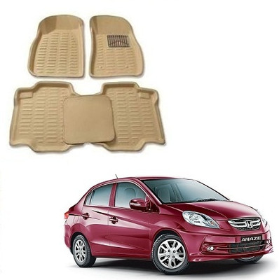 SLSHILPA Plastic 3D Mat For  Honda Amaze(Beige)