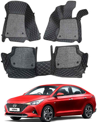 arneja trading company Leatherite 7D Mat For  Hyundai Verna(Black)