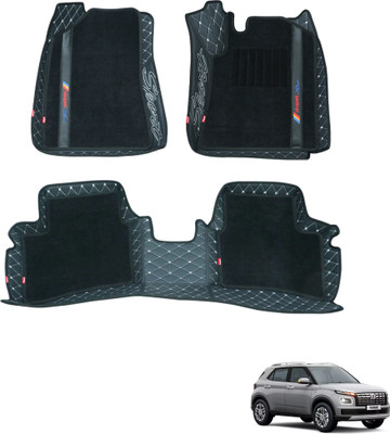 elegant Leatherite, Polypropylene 7D Mat For  Hyundai Venue(Black, White)