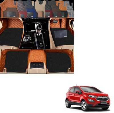 Autoclow Leatherite 7D Mat For  Ford Ecosport(Brown, Black)