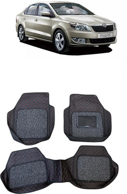 Arnejas Leatherite 7D Mat For  Skoda Rapid(Red, Black)