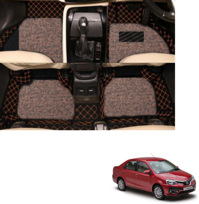 Autoclow Leatherite 7D Mat For  Toyota Etios(Beige, Brown)
