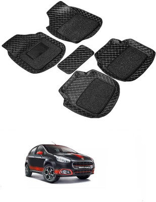 KUNTAIL ENTERPRISES Leatherite 7D Mat For  Fiat Abarth Punto(Black)