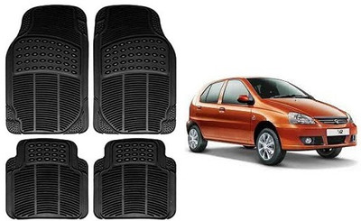 SLSHILPA Rubber Standard Mat For  Tata Indica V2(Black)