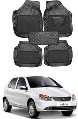 arneja trading company Leatherite 7D Mat For  Tata Indicab(Silver, Black)