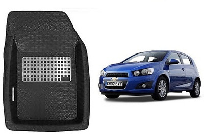 SLSHILPA Plastic Tray Mat For  Chevrolet Aveo(Black)