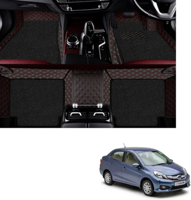 Autoclow Leatherite 7D Mat For  Honda Amaze(Red, Black)