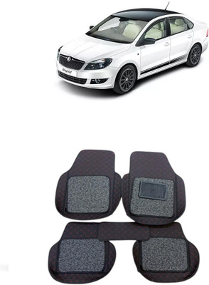 ARNEJA Leatherite 7D Mat For  Skoda Rapid(Red, Black)