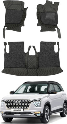 TOFIT ENTERPRISES Leatherite 7D Mat For  Hyundai Alcazar(Silver, Black)