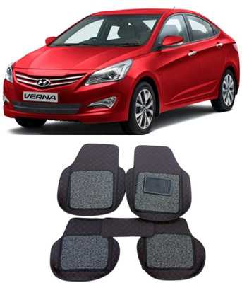 arneja trading company Leatherite 7D Mat For  Hyundai Fluidic Verna(Red, Black)