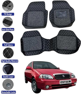 GENFRID Leather 7D Mat For  Maruti Esteem(Silver, Black)