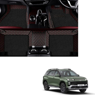 Autoclow Leatherite 7D Mat For  Hyundai Alcazar(Red, Black)
