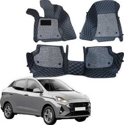 VIAZ VENTURES Leather 7D Mat For  Hyundai Aura(Black)