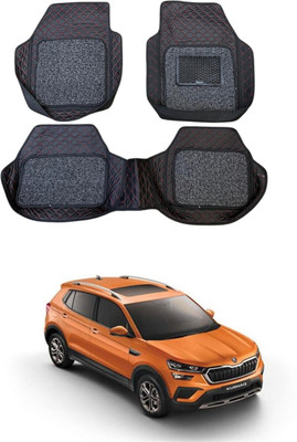 KUNTAIL ENTERPRISES Leatherite 7D Mat For  Skoda Kushaq(Red, Black)