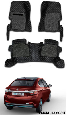 VIAZ VENTURES Leatherite 7D Mat For  Tata Tigor, Tigor EV(Black, Silver)