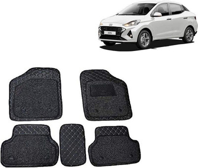 TOFIT ENTERPRISE Leather 7D Mat For  Hyundai Aura(Black)