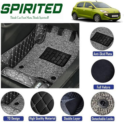 SPIRITED Leatherite 7D Mat For  Hyundai Santro(Black)