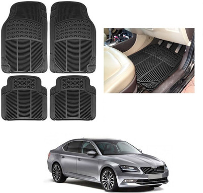 ROSHNEER ENTERPRISES Rubber Standard Mat For  Skoda Superb(Black)