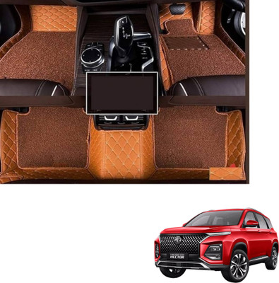 Autoclow Leatherite 7D Mat For  MG Hector Plus(Brown)