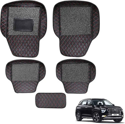 Footsace Leather 7D Mat For  Hyundai Creta(Red)