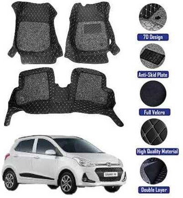 GENFRID Leather 7D Mat For  Hyundai Grand i10(Silver)