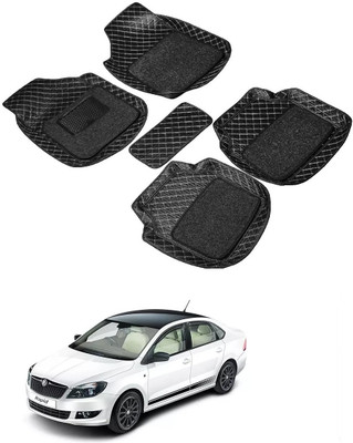 arneja trading company Leatherite 7D Mat For  Skoda Rapid(Black)