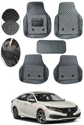 SLSHILPA Leather 7D Mat For  Honda Civic(Black)
