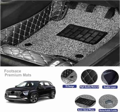 Footsace Leather 7D Mat For  Hyundai Creta(Silver)