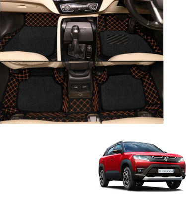 Autoclow Leatherite 7D Mat For  Maruti Suzuki New Brezza(Black, Brown)