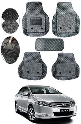 SLSHILPA Leather 7D Mat For  Honda City(Black)