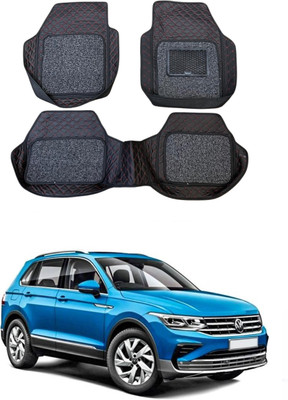 Arnejaa Leatherite 7D Mat For  Volkswagen Tiguan(Red, Black)