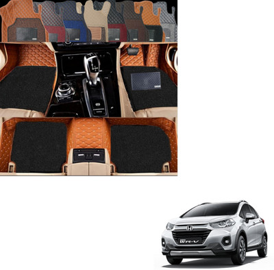 Autoclow Leatherite 7D Mat For  Honda WRV(Brown, Black)