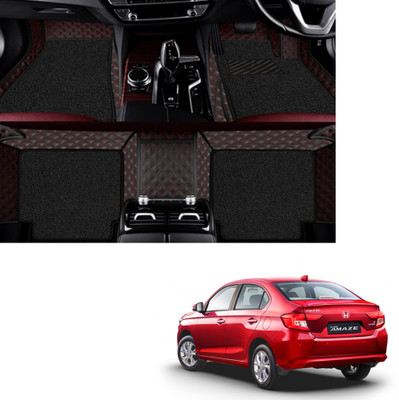 Autoclow Leatherite 7D Mat For  Honda Amaze(Red, Black)