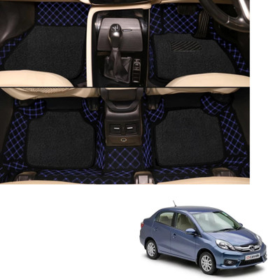 Autoclow Leatherite 7D Mat For  Honda Amaze(Blue, Black)
