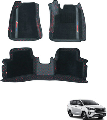 elegant Leatherite, Polypropylene 7D Mat For  Toyota Innova Crysta(Black, Red)