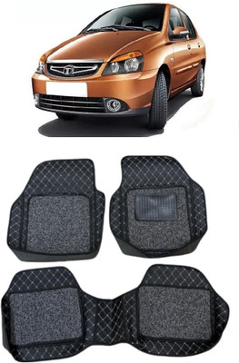 ARNEJA Leatherite 7D Mat For  Tata Indigo(Silver, Black)