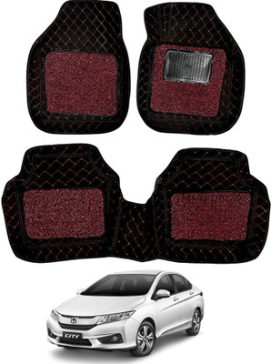 Autorepute PVC 7D Mat For  Honda City(Red, Black)
