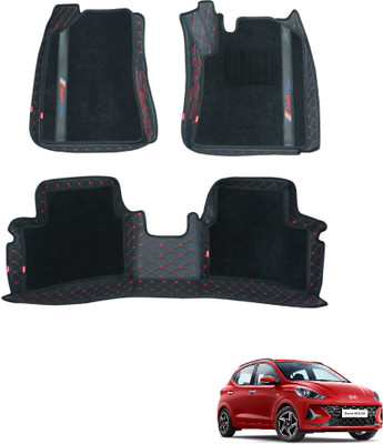 elegant Leatherite, Polypropylene 7D Mat For  Hyundai Grand i10(Black, Red)