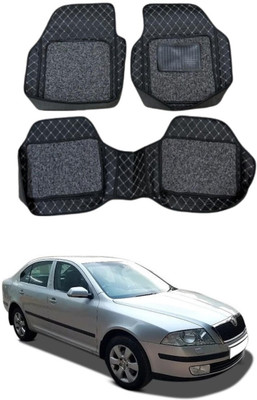 Arnejaa Leatherite 7D Mat For  Skoda Laura(Silver, Black)