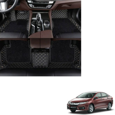Autoclow Leatherite 7D Mat For  Honda City(Gold, Black)