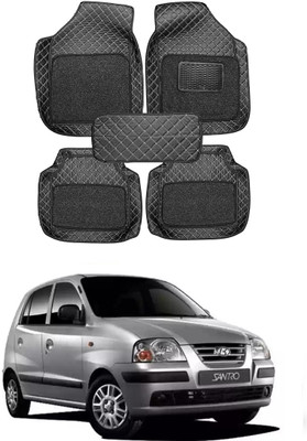 arneja trading company Leatherite 7D Mat For  Hyundai Santro(Silver, Black)
