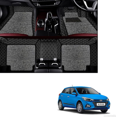 Autoclow Leatherite 7D Mat For  Hyundai Elite i20(Gold, Silver)
