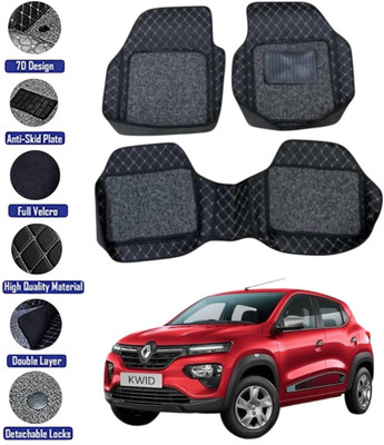 GENFRID Leather 7D Mat For  Renault Kwid(Black, Silver)
