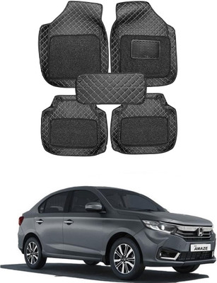 arneja trading company Leatherite 7D Mat For  Honda Amaze(Silver, Black)