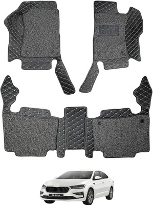 Auto Hub Leatherite 7D Mat For  Skoda Slavia(Black)