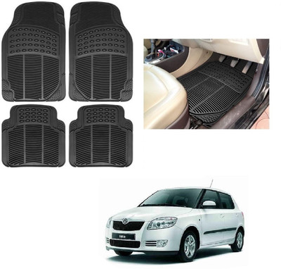 ROSHNEER ENTERPRISES Rubber Standard Mat For  Skoda Fabia(Black)