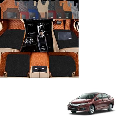 Autoclow Leatherite 7D Mat For  Honda City(Brown, Black)