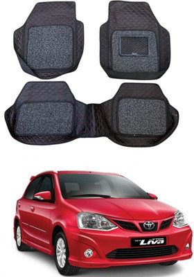 ARNEJA Leatherite 7D Mat For  Toyota Etios Liva(Red, Black)