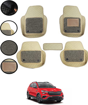 MATIES Leatherite 7D Mat For  Skoda Kushaq(Beige)
