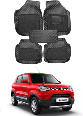 arneja trading company Leatherite 7D Mat For  Maruti Suzuki S-Presso(Silver, Black)